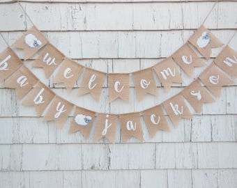 Little Lamb Baby Shower, Welcome Baby Banner, Sheep Baby Shower, Lamb Baby Shower Decorations, Little Lamb Decorations, Custom Baby Banner