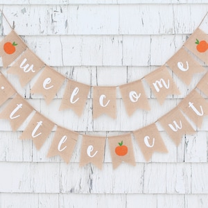 Little Cutie Baby Shower, Little Cutie Shower Decorations, Baby Shower Burlap Banner, Welcome Little Cutie Banner, Orange Citrus Baby Shower