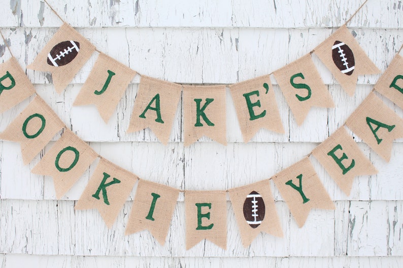 Rookie Year Birthday, Rookie Year Banner, Football Rookie Year, Football first 1st Birthday, First Down Birthday, Football Decorations image 2