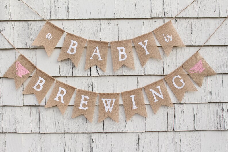 A Baby Is Brewing Baby Shower Banner, Hugs and Chugs, Beer Dudes and Diapers, Brews Before Baby is Due, Coed Couples Baby Shower Decor bild 3