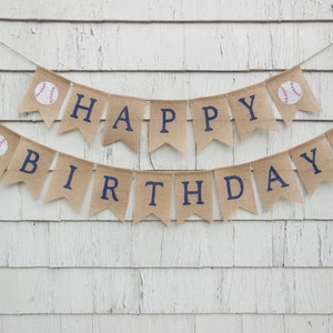 Baseball Happy Birthday Banner, Baseball Birthday Party Banner, Birthday Decor, Birthday Bunting, Birthday Garland, Baseball Banner
