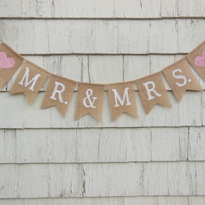 Mr and Mrs Banner, Mr and Mrs Bunting, Mr and Mrs Garland, Burlap Banner, Burlap Garland, Rustic Wedding Decor, Country Wedding Sign