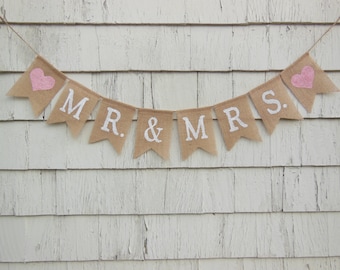 Mr and Mrs Jute Wedding Bunting Mr and Mrs Jute Wedding Bunting