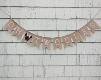 Oh Twodles Banner, Oh Twodles Birthday, 2nd Birthday Decorations, Second Birthday Banner, Girl Birthday Party, Oh Toodles Banner, Oh Toodles