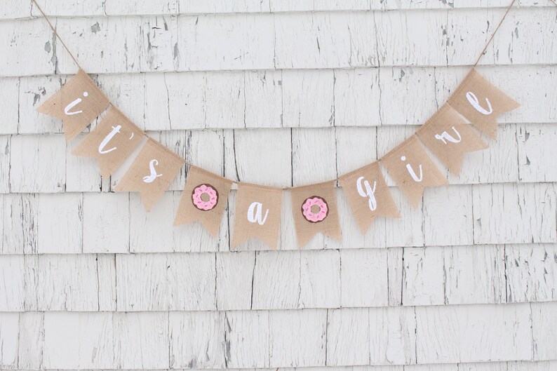 Donut Baby Shower Decorations, Doughnut Baby Shower, Its A Boy Banner, Its A Boy Burlap Bunting, Donut Banner, Baby Boy Shower Decorations image 4