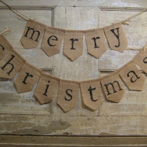 ready to ship merry christmas burlap banner merry christmas bunting christmas holiday decor burlap bunting garland rustic christmas - Merry Christmas Burlap Banner ready to ship merry christmas burlap banner merry christmas bunting christmas holiday decor burlap bunting garland rustic christmas - Merry Christmas Burlap Banner