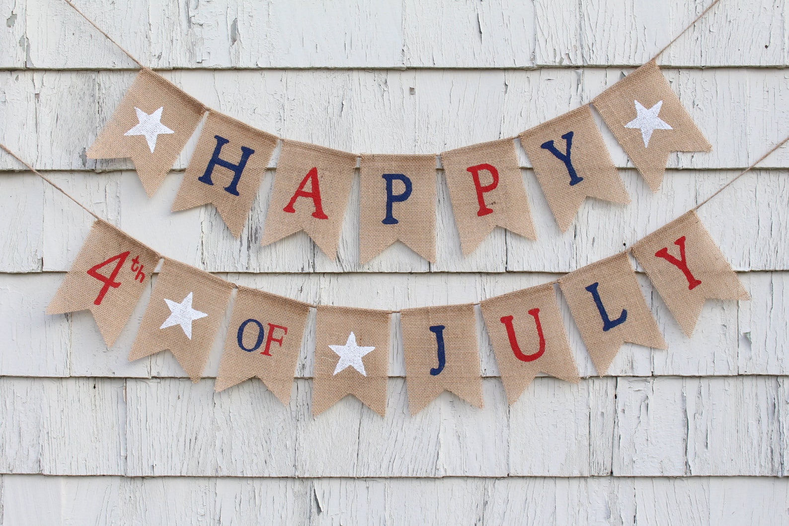 Fourth of July Burlap Bunting Garland