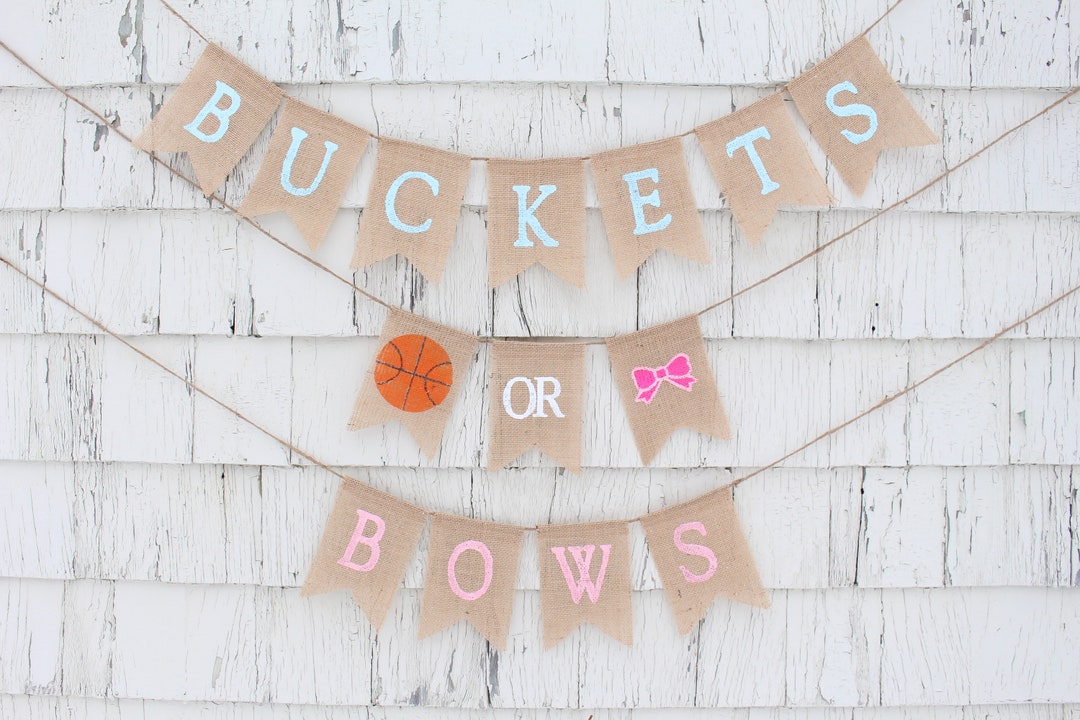Buckets or Bows Gender Reveal Buckets or Bows Banner Gender Etsy