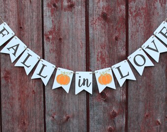 Fall in Love Banner, Fall Bridal Shower Decorations, Fall In Love Garland, Fall Wedding Decor, Pumpkin Shower Decorations, Rustic Country