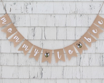Bumble Bee Baby Shower, Mommy to Bee Banner, Bee Baby Shower, Bumble Bee Shower Decorations, Parents to Bee, Burlap Babee Shower Banner