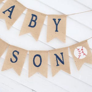 Baseball Baby Shower Decorations, Baseball Baby Banner, Custom Baby Banner, All Star Baby Shower, Vintage Baseball Shower, Personalized Name image 3