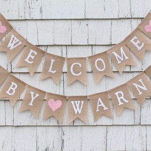 Welcome Baby Burlap Banner, Custom Baby Shower Banner, Baby Shower Bunting, Rustic Baby Shower Decorations, Personalized Baby Burlap Banner