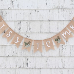 Miss to Mrs Burlap Banner, Greenery Bridal Shower Decorations, Greenery Shower Banner, Rustic Bridal Shower Decor, Miss to Mrs Banner Sign