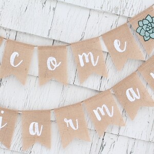 Succulent Baby Shower, Custom Welcome Baby Banner, Succulent Shower Decorations, Greenery Baby Shower Decorations, Personalized Baby Banner image 4