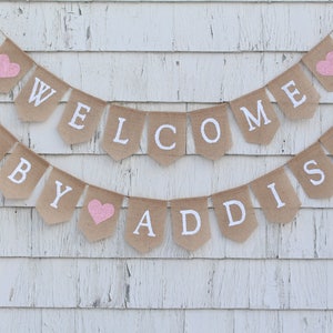 Welcome Baby Banner, Baby Shower Decor, Burlap Baby Banner, Baby Shower Banner Garland, Burlap Garland, Baby Bunting, Custom Personalized
