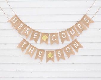 Here Comes The Son, You Are Our Sunshine Baby Shower Banner, A Little Sunshine, Sun Theme Party Decorations, Boho Sun Baby Shower
