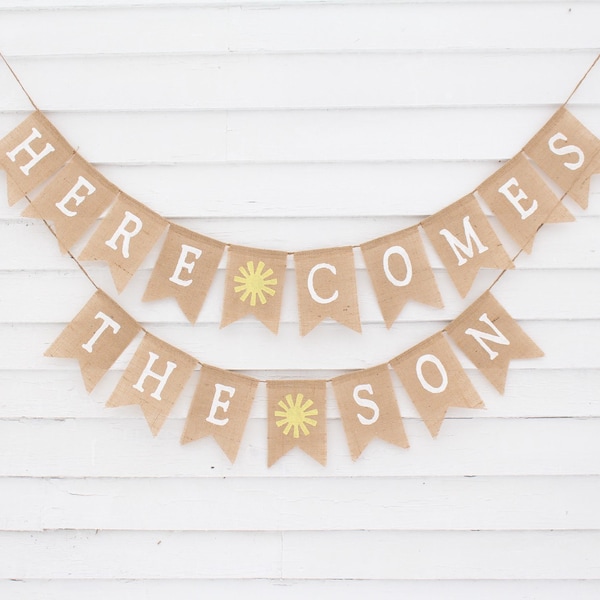 Here Comes The Son, You Are Our Sunshine Baby Shower Banner, A Little Sunshine, Sun Theme Party Decorations, Boho Sun Baby Shower