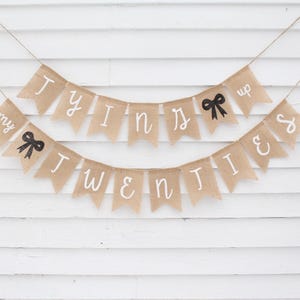 Tying up my Twenties Birthday, 30th Birthday Party, Coquette Bow Theme Party Supplies, Coquette Black Bow Decorations, 30th Birthday Banner