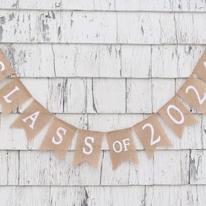 Class of 2024 Banner, Graduation Burlap Banner, Class of 2024 Bunting, High School Graduation Party Decorations, Rustic Graduation Decor image 4