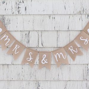 Mrs and Mrs Banner, Custom Mrs and Mrs Sign, Wedding Reception Decorations, LGBTQ Shower Decor, LGBTQ Wedding, Personalized Wedding Banner