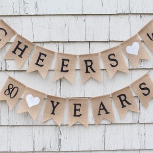 Cheers to 30 Years, 30th Anniversary Decorations, Cheers to 30 Years Banner, 30 Years Loved, Happy 30th Birthday, Rustic Birthday Decor image 4