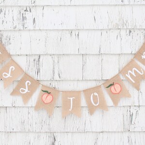 Peach Bridal Shower, Miss to Mrs Burlap Banner, Peach Bridal Shower Decorations, Greenery Shower Banner, Rustic Bridal Shower Decor