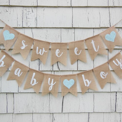 Its A Boy Burlap Banner Baby Boy Shower Decorations Rustic Etsy
