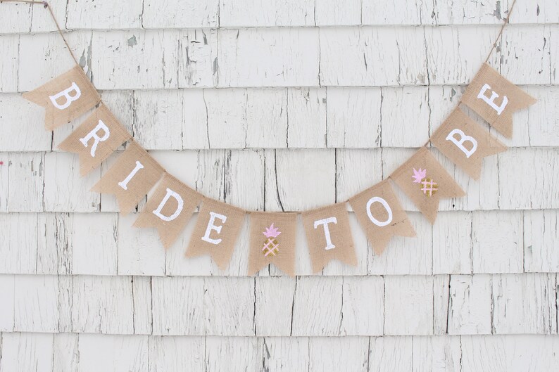 Pineapple Bridal Shower Decorations Gold Pineapple Decor Bachelorette Burlap Banner Bride to Be Pineapple Bride to Be Burlap Banner