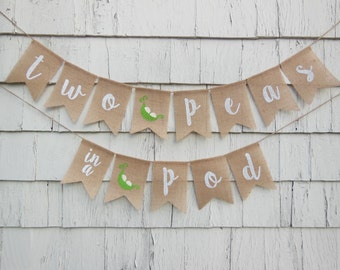 Two Peas in a Pod Baby Shower, Twins Baby Shower, Twins Shower Decorations, Two Peas in a Pod Banner, Sweet Pea Shower, Baby Shower Banner