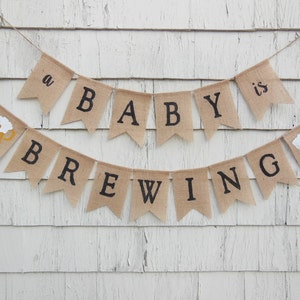 A Baby Is Brewing Baby Shower, A Baby Is Brewing Banner, Baby Shower Banner, Coed Baby Shower, Couples Baby Shower Decor, A Baby Is Brewing