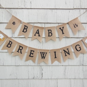 "A Baby Is Brewing" Banner Set - 3-Piece Coffee Theme Baby Shower Decorations