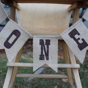 Rodeo Highchair Banner, First Rodeo Birthday Party Decorations, High Chair One Burlap Banner, Western Cowboy First Birthday bild 3
