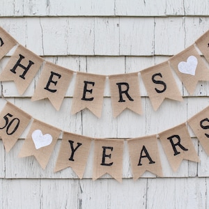 Cheers to 30 Years, 30th Anniversary Decorations, Cheers to 30 Years Banner, 30 Years Loved, Happy 30th Birthday, Rustic Birthday Decor image 5
