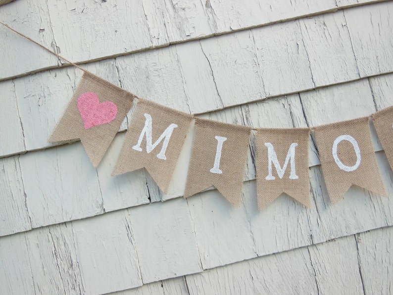 Mimosas Banner, Mimosas Bar Sign, Mimosas Bar Bunting Garland, Drinks Sign, Mimosas Bar Decor, Wedding Bridal Shower Decor, Burlap Banner image 2