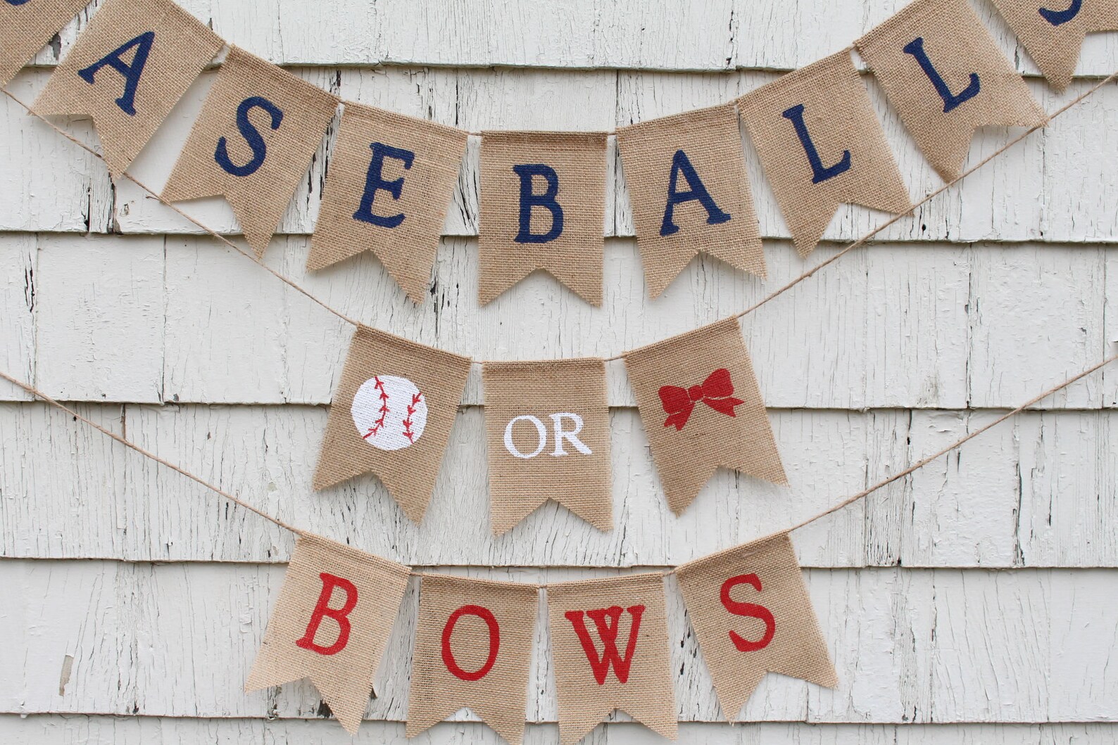 Baseballs or Bows Gender Reveal Baseballs or Bows Banner Etsy