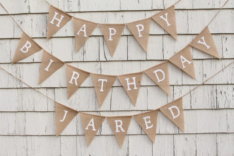 Personalized Happy Birthday Banner, Custom Happy Birthday Burlap Banner, Rainbow Birthday Decorations, Birthday Banner with Name image 5