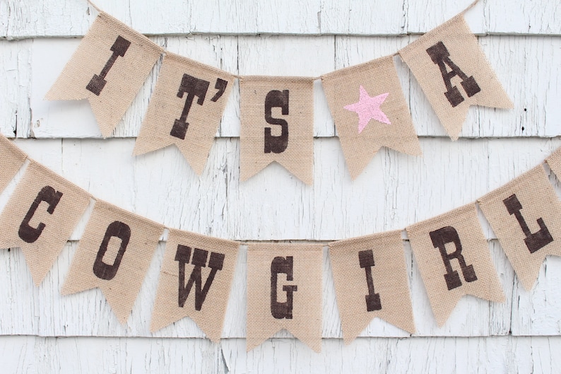 Cowgirl Baby Shower Decorations Cowgirl Banner Its A Etsy