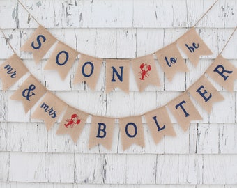 Crawfish Boil Shower, Crawfish Boil Engagement Party, Lobster Party Decorations, Soon to be Mrs banner, Custom Coed Bridal Shower Banner