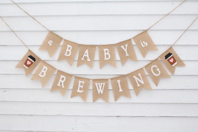 A Baby Is Brewing Baby Shower Banner, Hugs and Chugs, Beer Dudes and Diapers, Brews Before Baby is Due, Coed Couples Baby Shower Decor bild 5