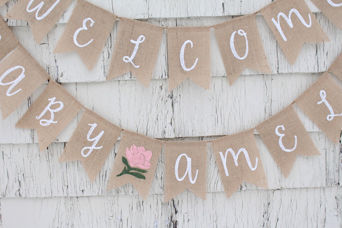 Custom Floral Baby Shower Banner Floral Baby Shower Etsy