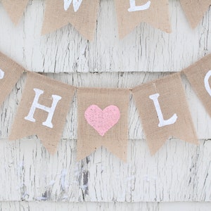 Showered With Love Banner, Rustic Baby Shower Decorations, Baby Sprinkle Banner, Showered With Love Theme, Bridal Shower Burlap Banner image 2