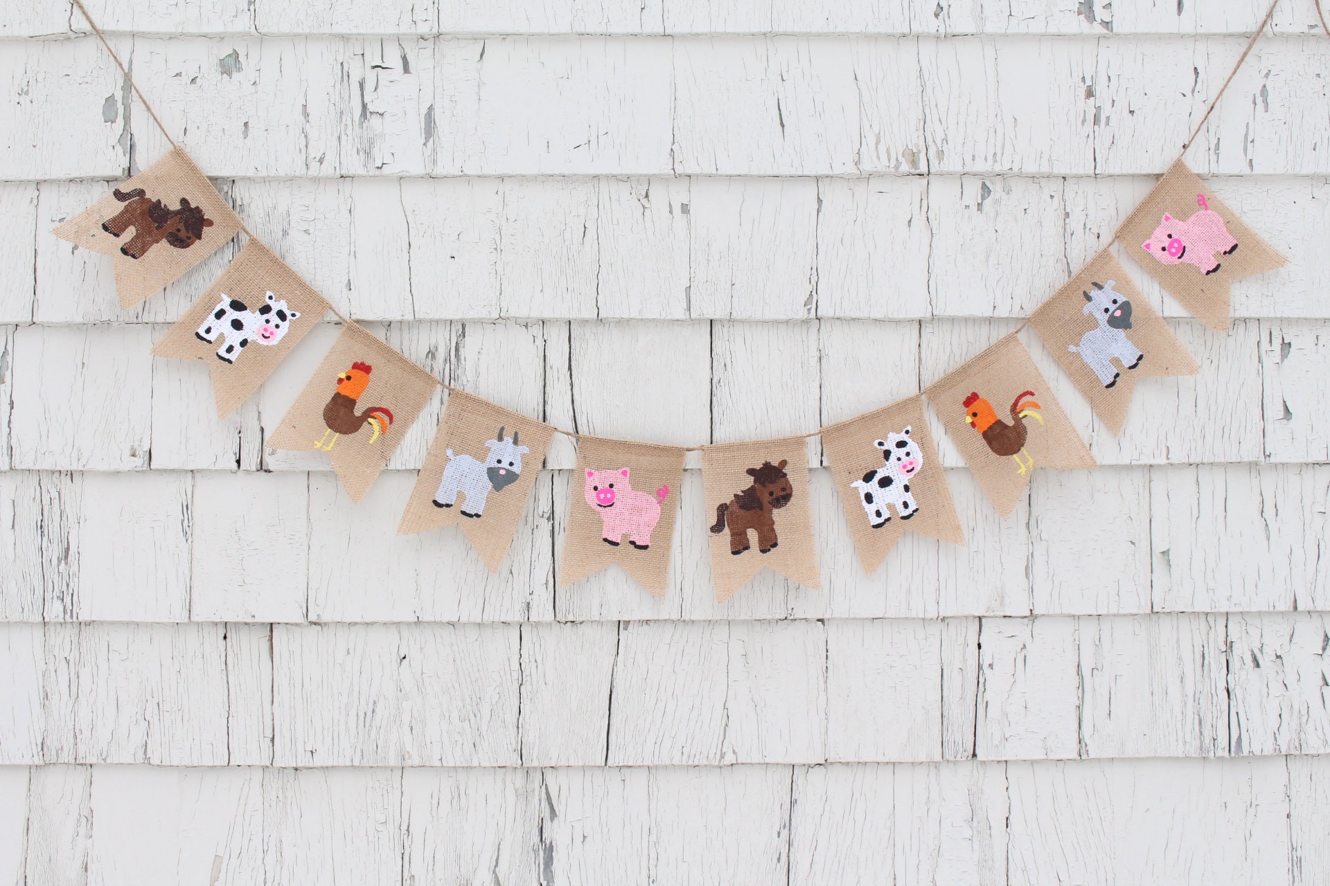 Farm Animal Baby Shower Banner & Garland Set - Welcome Baby Bunting, Barnyard Party Decor For Boys Or Girls - View #13