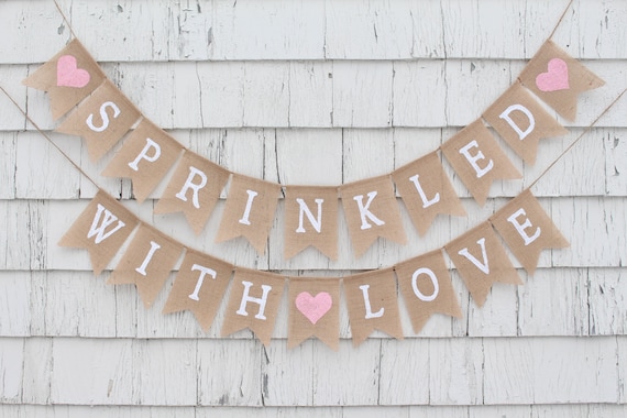 Sprinkled With Love Banner, Baby Sprinkle Decorations, Baby