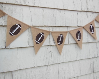 Ready to Ship, Football Baby Shower Decor, Football Banner Garland, Football Nursery Decor, Superbowl Party Banner, Football Birthday Banner