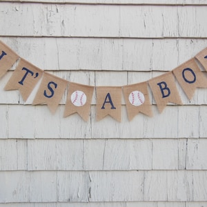 Sports Baby Shower Decorations, All Star Baby Shower Decorations, Its A Boy Burlap Banner, Baseball Banner, Football Baby Shower bild 3