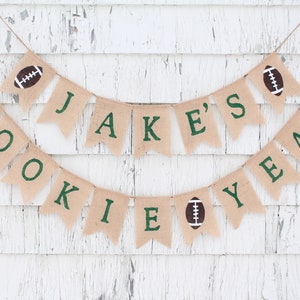 Rookie Year Birthday, Rookie Year Banner, Football Rookie Year, Football first 1st Birthday, First Down Birthday, Football Decorations