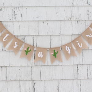 Cactus Baby Shower Decorations, Succulent Shower Decor, Fiesta Baby Shower, Its A Girl Banner, Baby Girl Shower Decor, Fiesta Baby Banner