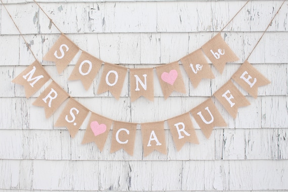 Rustic Bridal Shower Banner, Bridal Shower Burlap Banner, Soon to be Mrs Banner, Custom Shower Banner, Country Bridal Shower Decorations