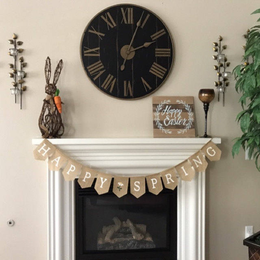 Spring Decorations, Spring Banner, Spring Burlap Bunting, Spring Sign ...