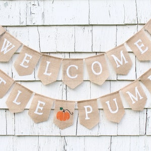 Little Pumpkin Banner, Little Pumpkin Baby Shower Decor, Burlap Garland, Welcome Little Pumpkin, Pumpkin Baby Shower, Little Pumpkin Sign